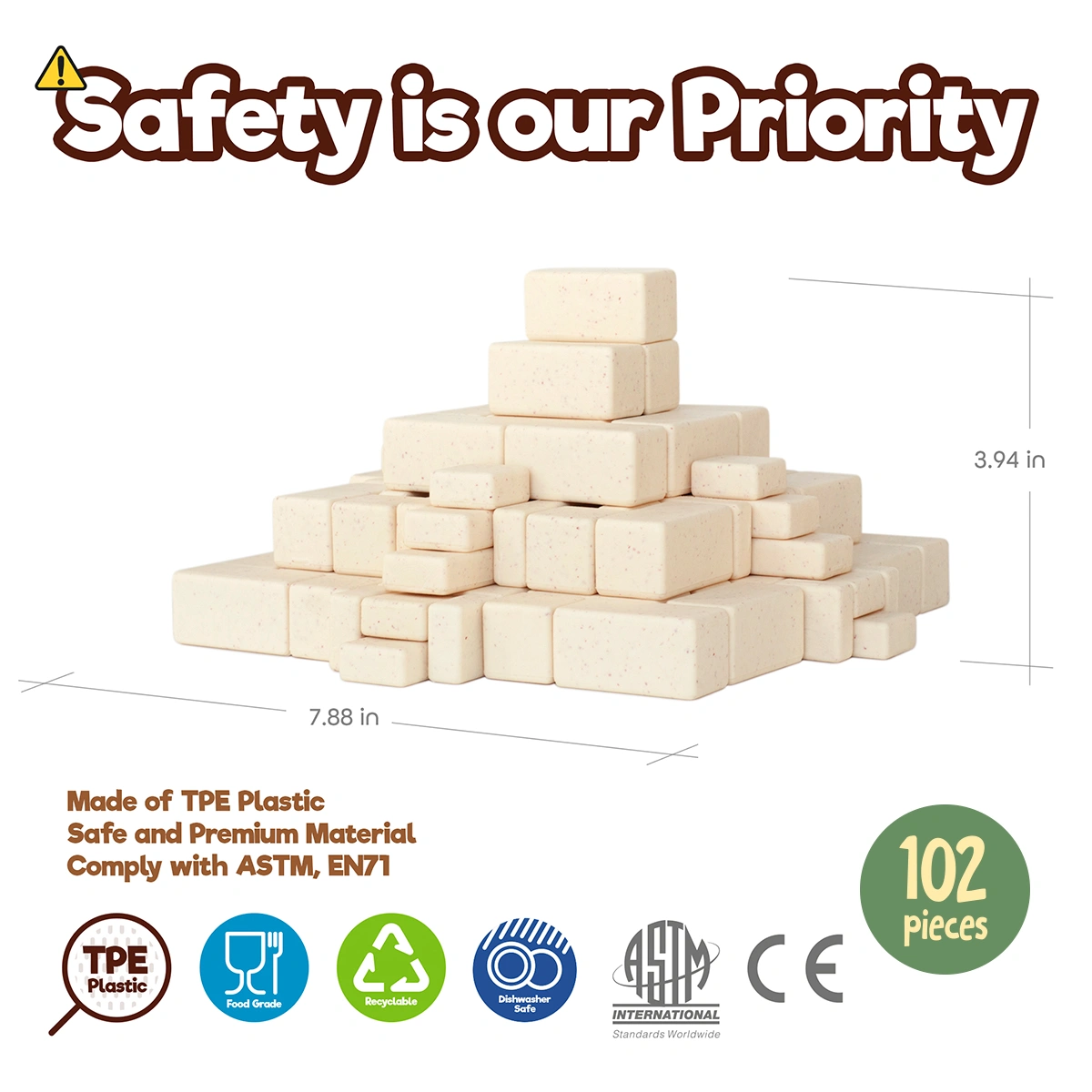 Arch-Kid-Tech® Mayan Pyramid building toy made from safe premium materials certified to ASTM and EN71 standards