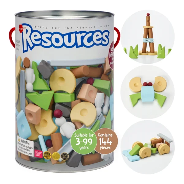 Resources® Expert Pack 144-piece open-ended building toy for larger balance structures