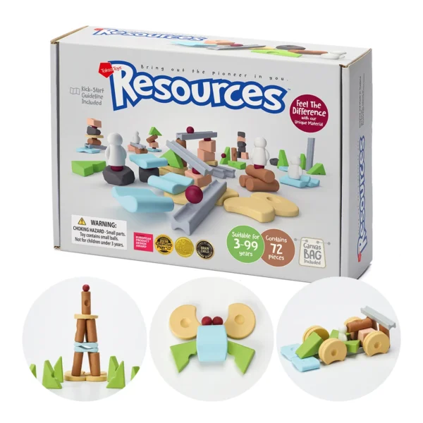 Resources® Gift Pack 72-piece open-ended building toy with storage box and example builds